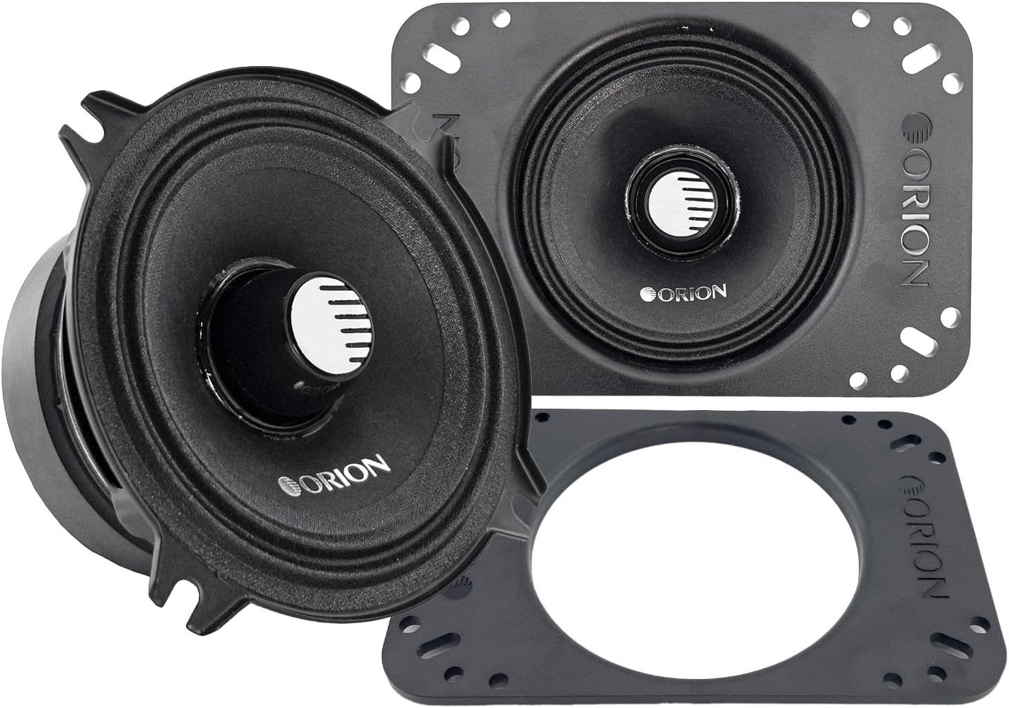 Orion CM452 - 4 Inch (With 4x6 Inch Adapter Plate) 2 Ohm Midrange Speakers 100 Watts RMS (Pair)